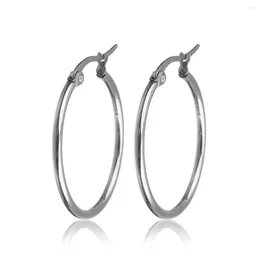 Hoop Earrings 4 Pairs/set 25/35/45/55mm Classic Round Stainless Steel For Women Charm Small/Big Circle Ear Jewelry Gift