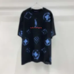 24SS Primavera / Verão Novo Designer Masculino T-shirt de Alta Qualidade Impressão Inkjet Design de Manga Curta Tamanho dos EUA Versão Solta Designer de Luxo Camisa Polo