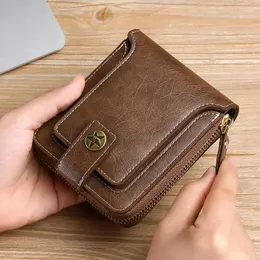 محفظة خمر محفظة صغيرة للرجال PU محفظة قصيرة من الرجال Hasp Zipper Clutch Solid Porte Feuille Hommes for