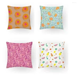 Pillow Filling 45x45cm Painting Home Decor Fruit Nordic Gift Living Room Decoration Animal For Chair Square Cover E2137