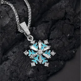 Ожерелья с подвесками, снежинки со льдом, вращающиеся багеты, подвески в виде снежинок, светящиеся в темноте, модные украшения для подарка 231216