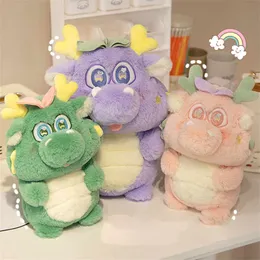 Macarons estilo colorido dragão dinossauro pelúcia animal brinquedo especial mascote pano boneca presente de natal para criança