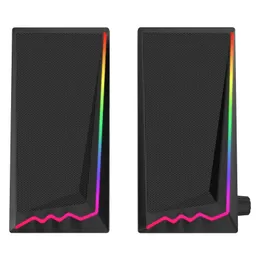 الكمبيوتر s ers USB 2 0 3 5MM AUX 3D Stereo Music RGB Light Gaming شريط الصوت السلك