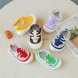 Athlétique en plein air 1-6 ans enfants baskets printemps bébé toile chaussures pour filles garçons couleur unie enfant en bas âge chaussures décontractées creux respirant tissu ShoeL23116