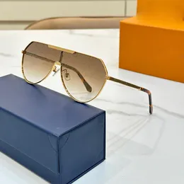 Extra große Metallrahmen Sonnenbrille für Männer und Frauen Mode ein Stück Brille luxuriöse ovale Form hochwertiger Anti -UV -400 -Sonnenbrillen mit Schutzabdeckung Z2089W