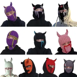 Moda Yüz Maskeleri Boyun Gaiter Şeytan Boynuzu Balaclava Cadılar Bayramı Balaclava Küçük Şeytan Şapkası Cadılar Bayramı Parti Şapkası 231218