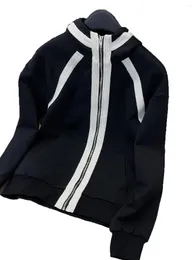 Hoodies femininos camisola jaqueta com capuz curto versão solta emenda de malha design quente e confortável 2023 inverno 1204