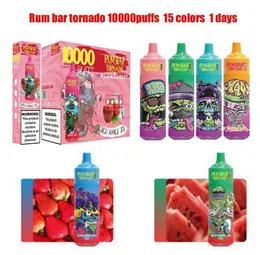 Sigarette USA E Getta Rum Bar 10000 Puflar 650mAh 20ml Vapes Tek Kullanımlık Puf Lectroniques Jetables Randm Tornadoenglish