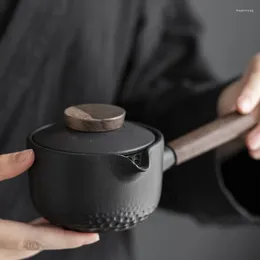 TeAware setleri Japon seramik çaydanlık yan kolu çay pot haneli el yapımı filtre su ısıtıcısı töreni içecek malzemeleri hediye 225ml