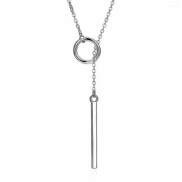Ожерелья с подвесками, стильное модное ожерелье из стерлингового серебра 925 пробы, минималистичные ювелирные изделия, нейтральные модели, простые аксессуары с геометрической цепочкой