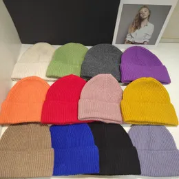 Vinterkvinnor män solid färg varm stickad hatt manliga mössa hösten hip hop skallcap street män beanie unisex melon cap 2024