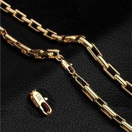 SMTCAT Men's Chain Necklace Gold Box Link Chain Necklace For Woman Male Jewelry 2020 Whole Drop Gifts 9mm253r