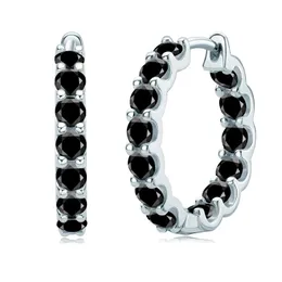 Huggie iogou aros 100% 925 prata esterlina 3mm preto moissanite brincos para mulheres jóias brilhantes presentes produto de venda superior 2023