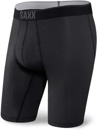 SAXX Herrenunterwäsche – QUEST schnell trocknende Mesh-Unterwäsche mit langem Bein und flachem Winkel und integrierter Taschenunterstützung – Herrenunterwäsche