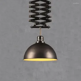 Pendant Lamps Vintage Lifting Chandelier Light Iron Art Retractable Lamp Coffee Shop Restaurant Bar Dining Room Headlamp Table