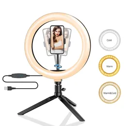 Accessoires Selfie Ringlampe LED Ring Live Lights mit Stativring für Selfie Telefon Videofotografie Beleuchtung für YouTube -Telefonhalter
