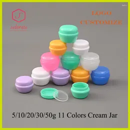 Garrafas de armazenamento 10/20/50pcs frasco de plástico vazio 5g 10g mini creme pp 20g 30g 50g garrafa de recarga recipiente de viagem pote de soro jx012