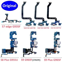 Mikrofoner Original för Samsung Galaxy S10 Lite 5G S9 S8 Plus S7 Edge USB Charger Charging Port Socket Connector Microphone Board Cable Cable