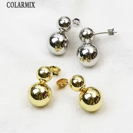Dangle Chandelier 10 Pairs Simple Smooth Metallic Balls earrings Vintage Classic Women Jewelry Gift 30864 231218