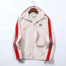 Mens designer windbreaker with multiple pockets printed jacket zipper windproof winter warm jacket fashionable street mens clothing long jacket