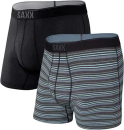 SAXX Herrkläder Flat Corner Underwear - Daytripper Flat Corner Underwear Inbyggd liten fickstöd - Uppsättning av 2 mäns underkläder