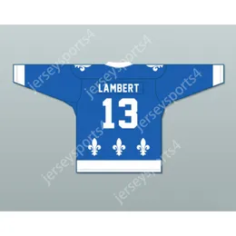 Custom BLUE PIERRE LAMBERT 13 LES SAINTS DE CHICOUTIMI HOCKEY JERSEY NEW Top Stitched S-M-L-XL-XXL-3XL-4XL-5XL-6XL