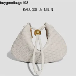 BottegaaVeneta Bags Turns Bag Xiaojinqiu Geweven Dumpling Bun Zomer Nieuwe Mode Trend Schoudertas Klein Design Casual Veelzijdig Onderarm