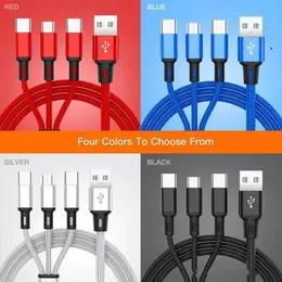 جودة عالية 1.2 متر من الكابلات المضفرة متعددة الألوان USB شحن سريع النوع C سلك الشاحن Android ل Xiaomi Samsung Huawei هواتف