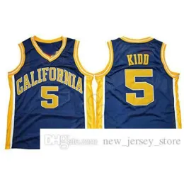 Niestandardowe NCAA California Golden Bears College #5 Jason Kidd Basketball Jersey Vintage Navy Blue zszyty koszulki Jason Kidd University