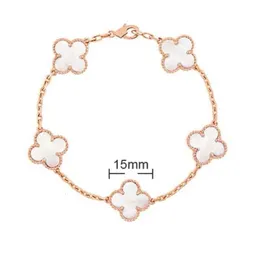 Van 4/cuatro hojas Van Clover Charm 6 colores Pulseras Brazalete Cadena 18k Oro Ágata Concha Nácar para mujer Niña Boda Venta al por mayor Xotv