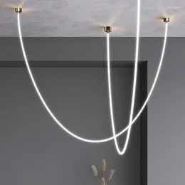 Pendelleuchten SANDYHA Lustre Para Sala De Estar Minimalist Line Art Design Kronleuchter LED-Lampe für Wohnzimmer Esszimmer Beleuchtung Dekor