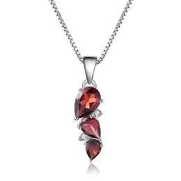 GEM 's BALLET 925 Sterling Silver Birthstone 2 94ct 천연 가넷 보석 펜던트 목걸이 웨딩 여성용 고급 보석 PA262N