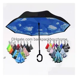 Parapluies Nouveau Parapluie Inversé C Poignée Coupe-Vent Protection Contre La Pluie Parapluies Articles Ménagers Mer Drop Livraison Maison Jardin Dh3Gg