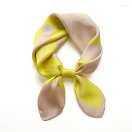 Elegante sciarpa con stampa scozzese per capelli per donna Scrunchies in raso di seta di lusso Fasce per capelli Foulard a nastro Lady Fazzoletto da collo Bandana