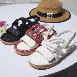 Женские разноцветные плоские тапочки, сандалии, женские пляжные шлепанцы, потертости на шнуровке на лето 99Sz #