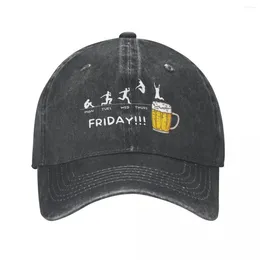 Ball Caps From Monday To Tuesday Friday Beer Baseball Cap Drinking Parody Distressed Denim Hats Retro Outdoor All Seasons Travel Sun