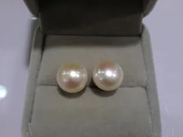 Stud Kostenloser Versand 1112 MM Natürliche Süßwasser Perle Bolzen Ohrring 925 Silber Echte Perle Ohrring Für Frauen edlen schmuck