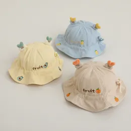 M704 Nouveau printemps automne mignon bébé fruits chapeaux enfants seau chapeau garçons filles pêcheur chapeau de soleil cordon latéral réglable enfants chapeau de soleil casquettes