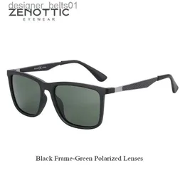 Sunglasses ZENOTTIC Square Polarized Sunglasses Men Shades Lightweight TR90 Frame Comfortable Caon Fiber Leg UV Protection Sun GlassesL231218