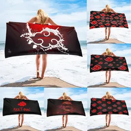 Conjunto de toalhas de praia para natação, anime, desenhos animados, akatsuki, estampas, leve, crianças, adultos, rosto, toalha de mão, macio, secagem rápida, cobertores de yoga 2021