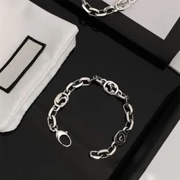 Top luxury bracelets designer for women Titanium steel chain bangles 18cm 20cm 22cm men bracelet letter charms jewelry fashion no 317C