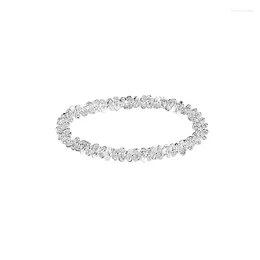 Klusterringar kvinnors sterling silver blomkål vanlig ring S925 helkropp glittrande ins stil tjej personlighet smycken