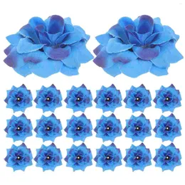 Dekorativa blommor 50 datorer Flower Head Bride Artificial Grave Decorations for Cemetery Rose