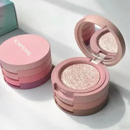 Sombra de olhos 3 em 1 paleta de maquiagem fosca perolada sombra blush iluminador contorno de três camadas paleta tudo em um iluminando a pele 231216