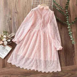 Abiti da ragazza Abiti da principessa per bambini per ragazze Abiti da festa Vestiti per bambini Abito lungo in pizzo rosa Costumi per bambini Primavera Autunno 6 8 10 12 anni