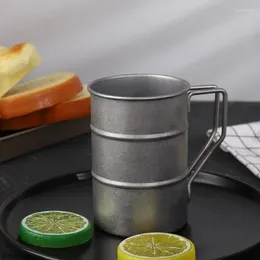 Canecas ao ar livre copos de água de aço inoxidável 370ml capacidade cerveja retro teacups fazer velho boca larga acampamento auto-condução viagem