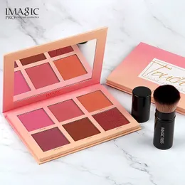 Blush IMAGIC Blush Palette Trucco 6 colori Professionale Guancia Blush Perla Arancione Pigmento Bellezza di alta qualità Trucco cosmetico Blush 231218