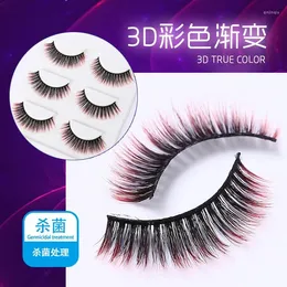 Falska ögonfransar 3 par faux mink hår färgglad 3D-lutning färg ögonfransförlängningar LX-02