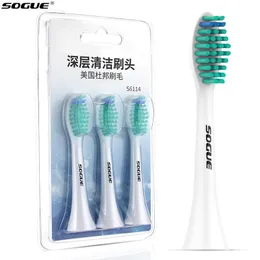 Zahnbürste Elektrischer Zahnbürstenkopf SOGUE Ersatzzahnbürstenkopf DuPont Soft Hair 3 Stück zertifizierte S6114 Zahnbürste 230824