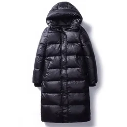 Womens Down Parkas Winter Cotton Jackets kläder Långt smala huva varma rockar Kvinnliga svarta överrockar V1162 231218